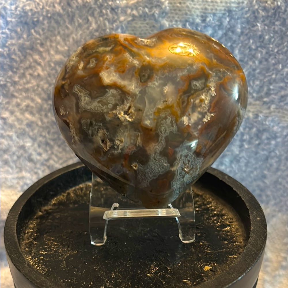 Agate Heart Polished